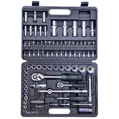 Набор инструмента 95 пр., (1/4"+1/2", SL-гр., 4-32мм), в пласт. кейсе