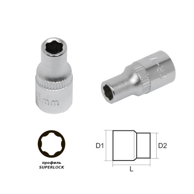 Головка 5.5мм 1/4" "SL"