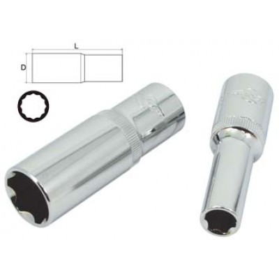 Головка глубокая 9мм 1/4" 12-гр.