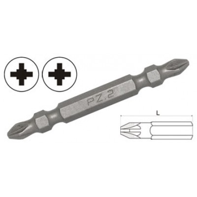 Бит двухсторонний POZIDRIV PZ.1xPZ.1 1/4" (д/шуруповерта), L=65мм, АФП, S2, (комплект 10 шт)