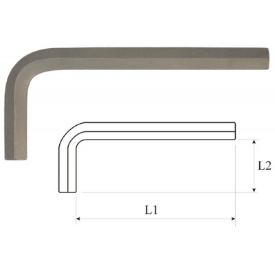 Ключ Г-обр. шестигран. H8.0, экстрадлинный, S2 (Cr-V-Mol), дробеструйная обработка