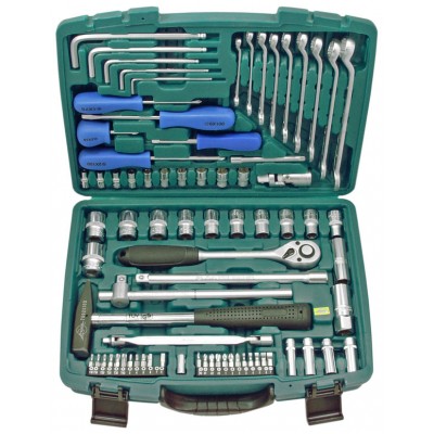 Набор инструмента 78 пр., (1/4"+1/2", "SL"-гр., 5-24мм), в пласт. кейсе