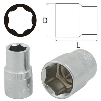 Головка 22мм 3/8" "SL"