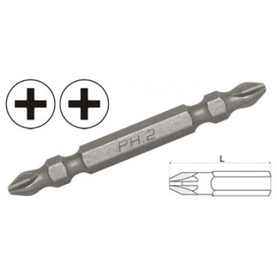 Бит двухсторонний PHILLIPS PH.3xPH.3 1/4" (д/шуруповерта), L=65мм, АФП, S2, (комплект 10 шт)