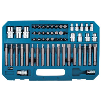 Набор инстумента TORX 56 пр., (1/4"+3/8"+1/2", E4-20, T20-60, H4-12, M5-12, PH2-3, SL8-10), в пласт. кейсе