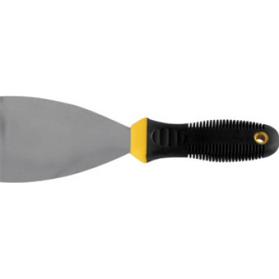 Шпатель, нерж.сталь, черно-желтая прорезин.ручка 1,5" (38 мм)