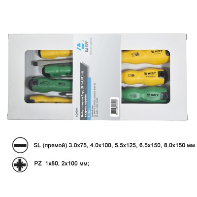 Набор отверток 7 пр., (SL.3-8, PZ.1-2), в картон. коробке